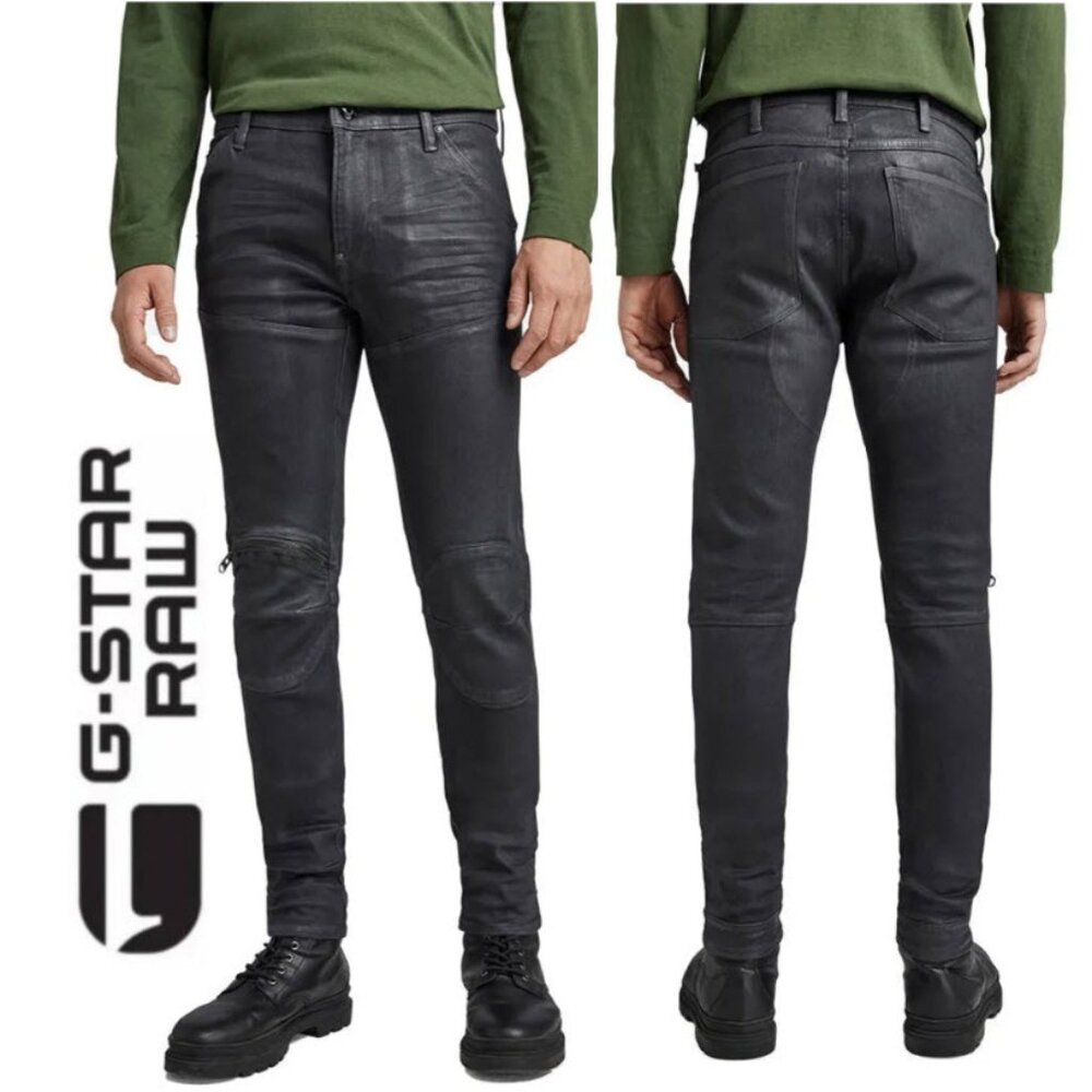 G-Star Grey Skinny Jeans 5620 3D Zip Knee Size 36 Rocker Grunge Street Wear